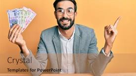  Presentation with indian - Audience pleasing presentation theme consisting of young-hispanic-man-holding-indian backdrop and a coral colored foreground