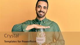  Presentation with hispanic - PPT theme featuring young-hispanic-man-holding-jar and a gold colored foreground