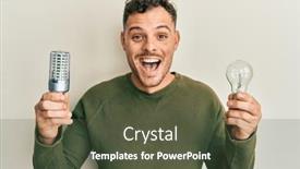  Presentation with inspiration - Slide deck consisting of young-hispanic-man-holding-lightbulb background and a tawny brown colored foreground