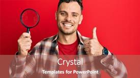  Presentation with looking glass - Cool new theme with young-hispanic-man-holding-magnifying backdrop and a coral colored foreground