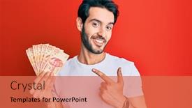  Presentation with mexican hats - Colorful slide set enhanced with young-hispanic-man-holding-mexican backdrop and a coral colored foreground