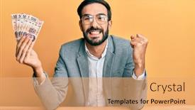  Presentation with mexican cooking - PPT layouts enhanced with young-hispanic-man-holding-mexican background and a coral colored foreground