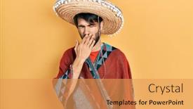  Presentation with mexican - PPT theme enhanced with young-hispanic-man-holding-mexican background and a  colored foreground