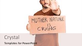  Presentation with protest - PPT theme enhanced with young-hispanic-man-holding-mother background and a lemonade colored foreground