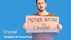  Presentation with protest - Colorful presentation theme enhanced with young-hispanic-man-holding-mother backdrop and a teal colored foreground