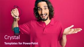  Presentation with achievement - Slide deck with young-hispanic-man-holding-mouse background and a crimson colored foreground