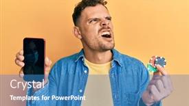  Presentation with poker chips - Slide set with young-hispanic-man-holding-poker background and a teal colored foreground