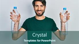  Presentation with plastic recycling - Presentation theme with young-hispanic-man-holding-recycling background and a  colored foreground