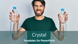  Presentation with plastic recycling - Slide deck featuring young-hispanic-man-holding-recycling background and a  colored foreground