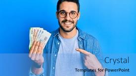  Presentation with russian - Audience pleasing PPT theme consisting of young-hispanic-man-holding-russian backdrop and a light blue colored foreground