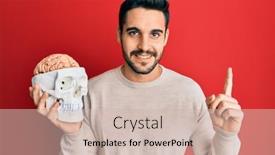  Presentation with skull - Audience pleasing slides consisting of young-hispanic-man-holding-skull backdrop and a soft green colored foreground