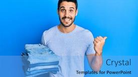  Presentation with manilla folder open papers - Colorful PPT theme enhanced with young-hispanic-man-holding-stack backdrop and a light blue colored foreground