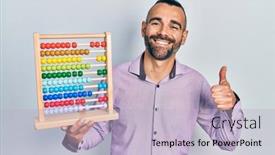  Presentation with traditional - Presentation featuring young-hispanic-man-holding-traditional background and a light blue colored foreground