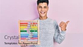  Presentation with traditional - Slide deck featuring young-hispanic-man-holding-traditional background and a light gray colored foreground