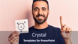  Presentation with transgender - Amazing PPT theme having young-hispanic-man-holding-transgender backdrop and a navy blue colored foreground