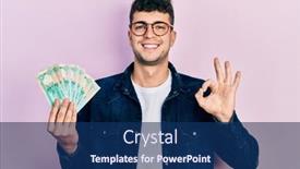  Presentation with united - Slide set featuring young-hispanic-man-holding-united background and a navy blue colored foreground