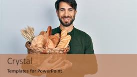  Presentation with wicker - Slides featuring young-hispanic-man-holding-wicker background and a coral colored foreground