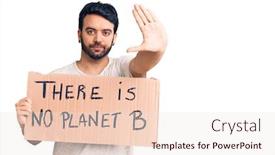  Presentation with hispanic - Cool new presentation design with young-hispanic-man-holding backdrop and a sky blue colored foreground