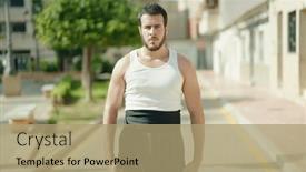  Presentation with karate - Slide set featuring young-hispanic-man-karate-fighter background and a coral colored foreground