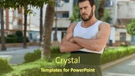  Presentation with karate - Theme with young-hispanic-man-karate-fighter background and a tawny brown colored foreground