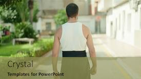  Presentation with karate - Presentation having young-hispanic-man-karate-fighter background and a gold colored foreground