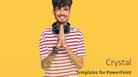  Presentation with forgiveness - PPT theme enhanced with young-hispanic-man-listening background and a yellow colored foreground