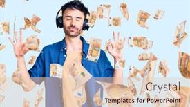  Presentation with meditation - Slide set featuring young-hispanic-man-listening background and a lemonade colored foreground