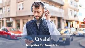  Presentation with werry old man and gis music - Slides featuring young-hispanic-man-listening background and a ocean colored foreground