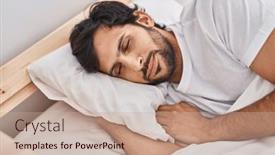  Presentation with bed - PPT theme enhanced with young-hispanic-man-lying background and a  colored foreground