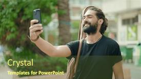  Presentation with case - Slide deck consisting of young-hispanic-man-musician-make background and a tawny brown colored foreground