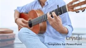  Presentation with man sitting bench - 