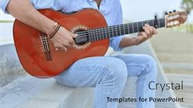  Presentation with man sitting bench - 