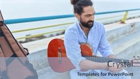  Presentation with man sitting bench - 