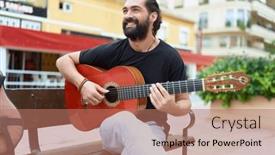  Presentation with man sitting bench - 