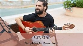  Presentation with man sitting bench - 