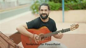  Presentation with man sitting bench - 