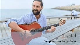  Presentation with man sitting bench - 