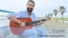  Presentation with man sitting bench - 