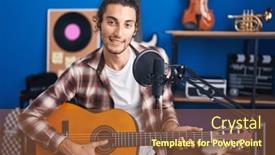  Presentation with classical music - Slide set featuring young-hispanic-man-musician-singing background and a tawny brown colored foreground