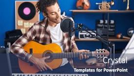  Presentation with classical music - Presentation theme consisting of young-hispanic-man-musician-singing background and a  colored foreground