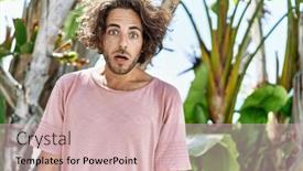  Presentation with outdoors - Slide deck with young-hispanic-man-outdoors background and a  colored foreground