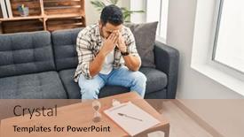  Presentation with psychology - Slides with young-hispanic-man-patient-stressed background and a coral colored foreground