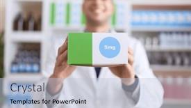  Presentation with medication - Slide deck enhanced with young-hispanic-man-pharmacist-smiling background and a light blue colored foreground