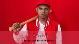  Presentation with crying - Slides consisting of young-hispanic-man-playing-baseball background and a red colored foreground