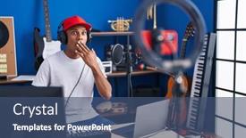  Presentation with piano - PPT layouts featuring young-hispanic-man-playing-piano background and a  colored foreground