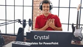  Presentation with piano keyboard - Slide deck having young-hispanic-man-playing-piano background and a dark gray colored foreground