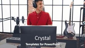  Presentation with piano keyboard - Slide set with young-hispanic-man-playing-piano background and a  colored foreground