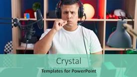  Presentation with video games playing - Presentation having young-hispanic-man-playing-video background and a seafoam green colored foreground