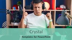  Presentation with video games playing - PPT theme enhanced with young-hispanic-man-playing-video background and a  colored foreground