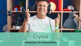  Presentation with video games playing - Presentation featuring young-hispanic-man-playing-video background and a seafoam green colored foreground